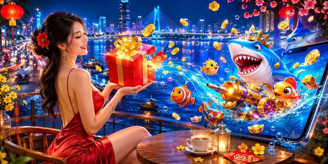 Người chơi tại TP. Hồ Chí Minh thưởng thức cà phê sáng và chơi bắn cá trên điện thoại di động