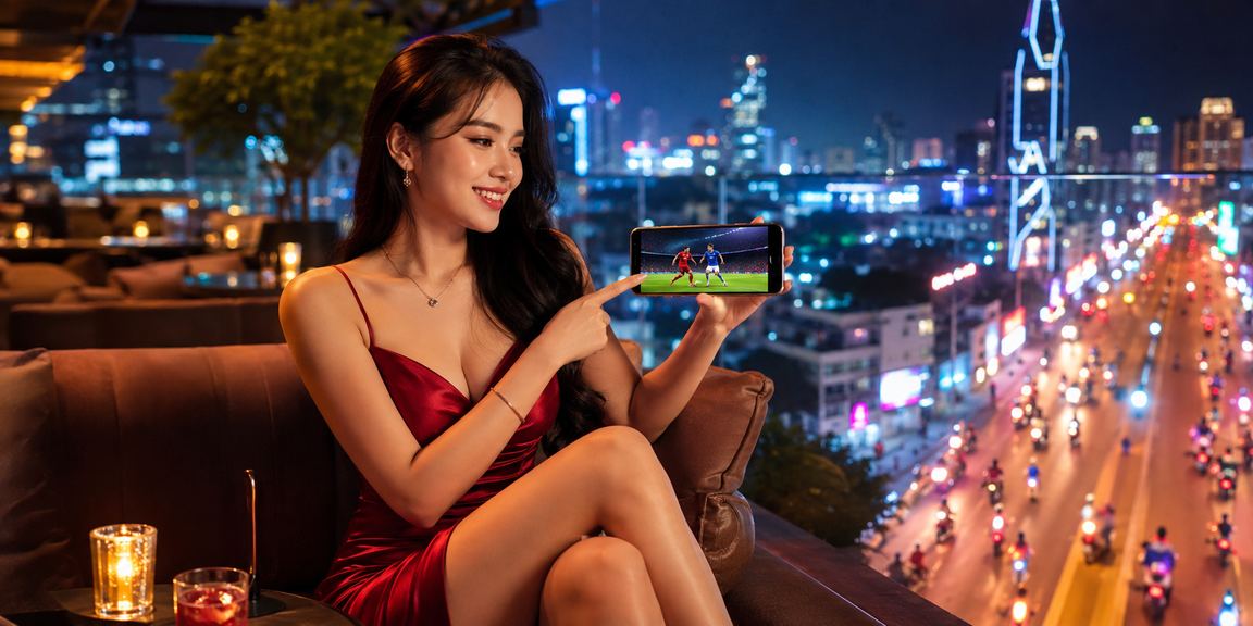 Đường phố Hồ Chí Minh về đêm với ánh đèn neon, hình ảnh giải trí đô thị hiện đại