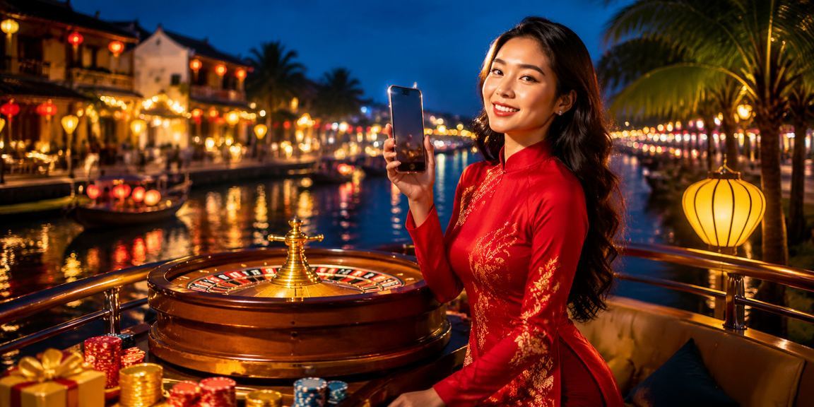 Cô gái mặc áo dài chơi roulette tại sòng bạc Hội An về đêm