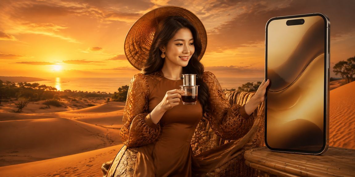 Người dùng tại Mũi Né xem thông tin nạp tiền và ưu đãi trên điện thoại